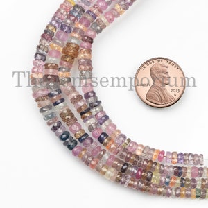 2.5-5mm Disco Sapphire Faceted Rondelle Beads, Disco Sapphire Beads, Rondelle Beads, Sapphire Beads, Disco Rondelle Beads,
