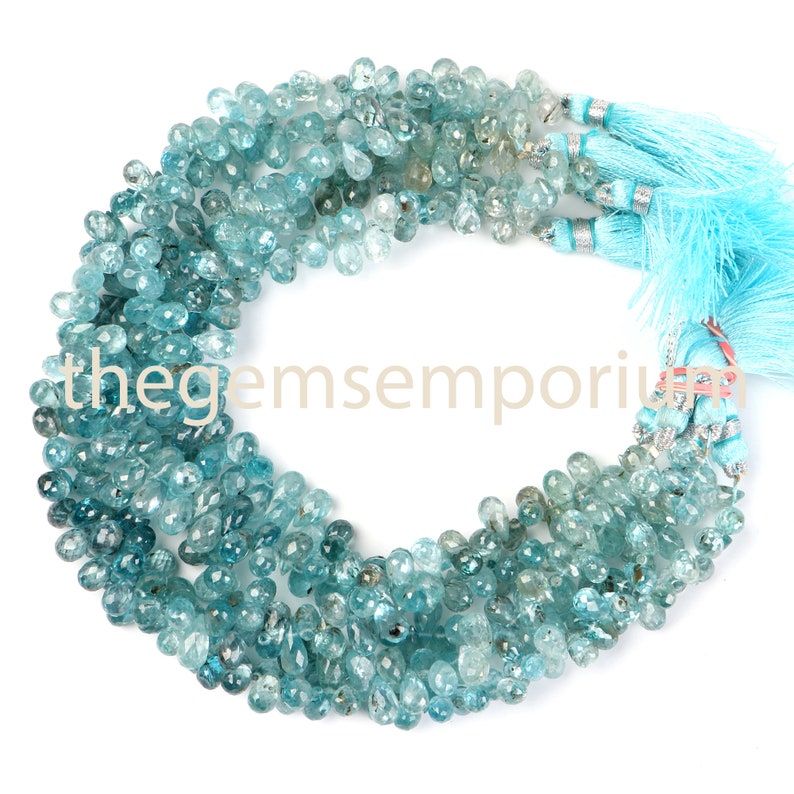 Blue Zircon Faceted Beads Blue Zircon Beads Blue Zircon Blue Zircon Briolette Faceted Drops Beads Blue Zircon Drops Beads Zircon Beads