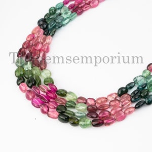 One Piece! Natural Multi Tourmaline Tumble Necklace, Smooth Plain Nuggets Necklace, Multi Color Layering Necklace, Bridesmaid Gift, For Her