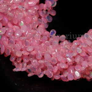 Ethiopian Pink Opal Smooth Pear Beads, 3.5x5-7.5x11.25mm Pink Ethiopian Opal Beads, Pink Ethiopian Opal Pear Beads, Pink Opal Plain Beads