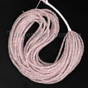 Light Pink Sapphire 2.5-3.5mm Faceted Rondelle Beads, Natural Sapphire Beads, Pink Sapphire Faceted Beads, Pink Sapphire Rondelle Beads