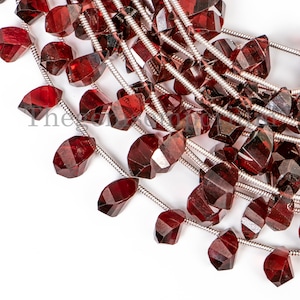 Mozambique Garnet Faceted Twisted Drops Beads, Mozambique Garnet Beads, Fancy Shape Beads, Twisted Drop Beads, Beads For Jewelry
