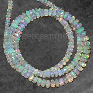 BESTSELLER Top Quality Ethiopian Opal Faceted Rondelle Beads, Ethiopian Opal RondelleS, Opal Faceted Beads, Ethiopian Opal Beads, Opal Beads