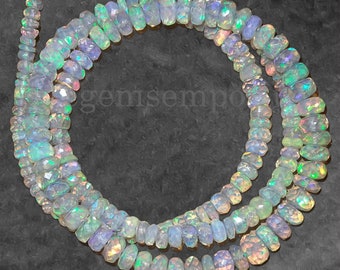 BESTSELLER Top Quality Ethiopian Opal Faceted Rondelle Beads, Ethiopian Opal RondelleS, Opal Faceted Beads, Ethiopian Opal Beads, Opal Beads