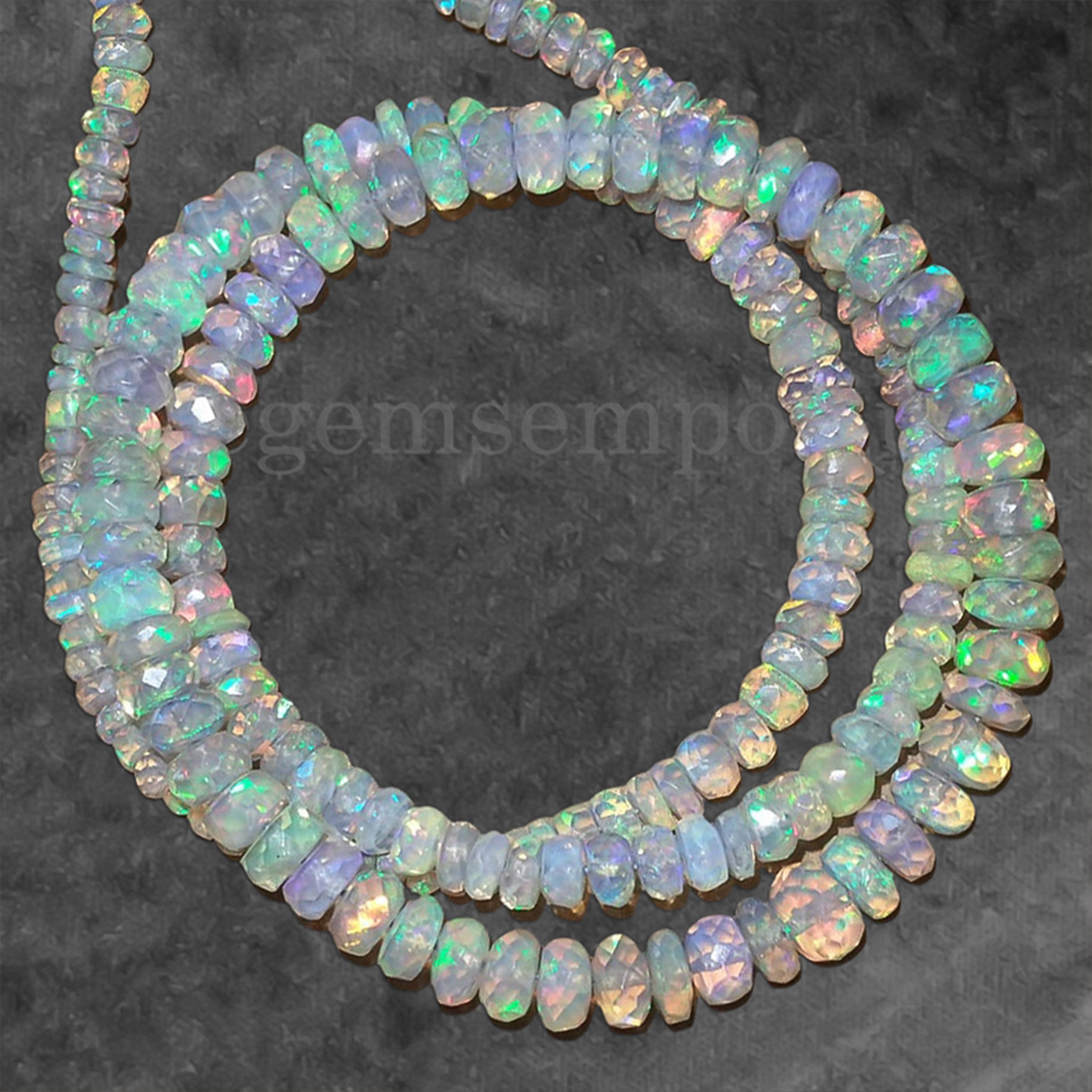 Genuine 42.00 Cts Ethiopian Opal Beads Strand