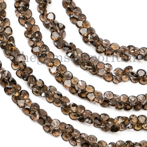 Smoky Quartz Faceted Briolette Cut Heart Beads, Smoky Quartz Beads, Smoky Quartz, Smoky Quartz Faceted Heart Beads, Natural Smoky Quartz