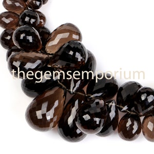 Smoky Quartz Faceted Drop shape Gemstone Beads, Smoky Quartz Drops Gemstone Beads, ,Gemstone for Jewelry Making