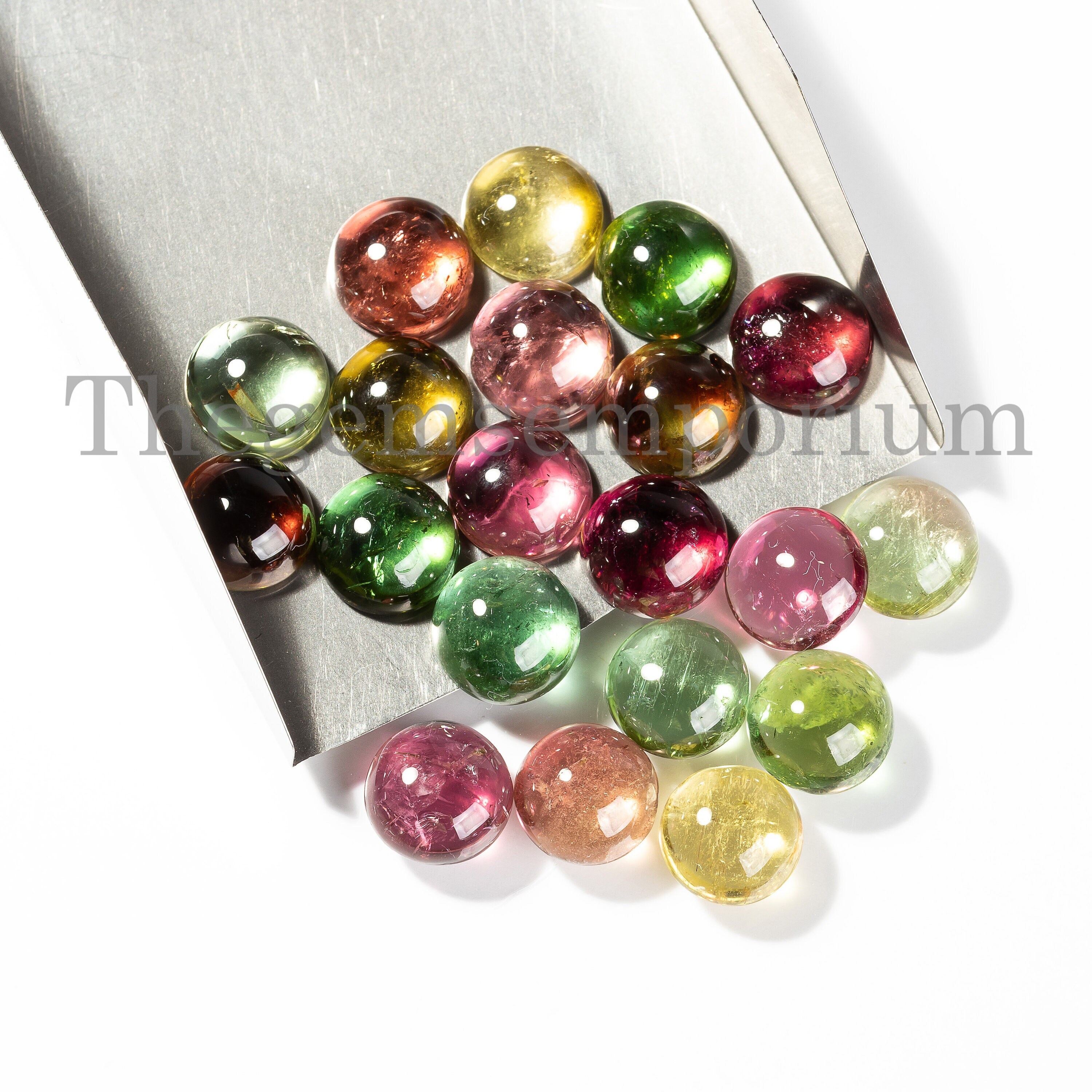 1 Pc, AAA Quality Multi Tourmaline Round Loose Gemstone, 10mm Multi Tourmaline Cabochon, Smooth Tourmaline Cab, Loose for Jewelry Making
