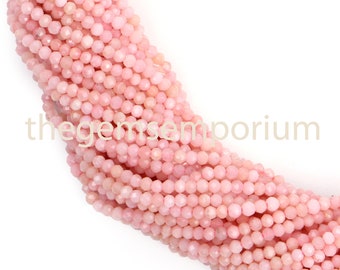 AAA Pink Opal Faceted Rondelle Gemstone Beads, 2-2.25mm