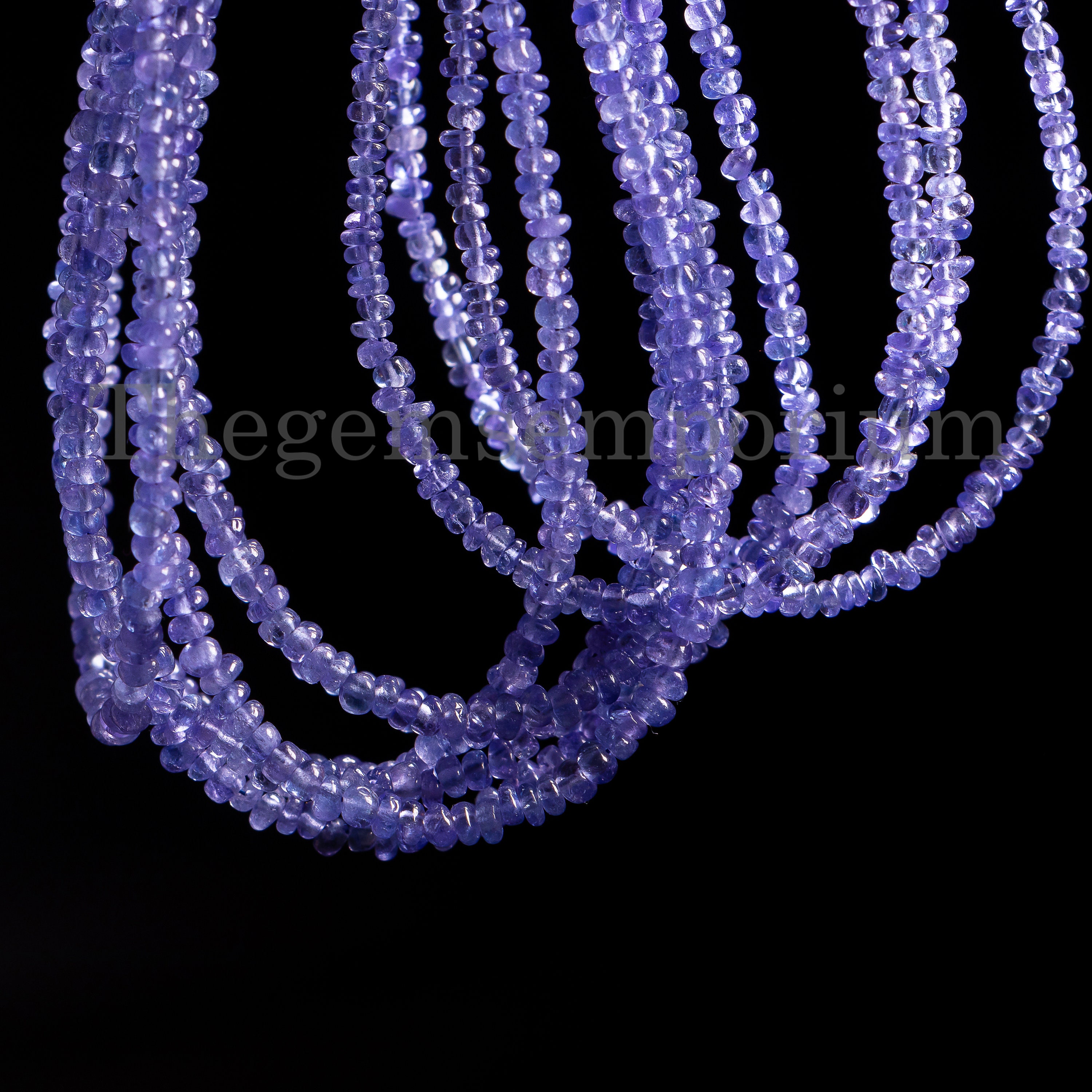 Echte Tansanit-Perlen: Natürliche Rondelle 5-6mm Im 20cm Strang | Kashish Gems