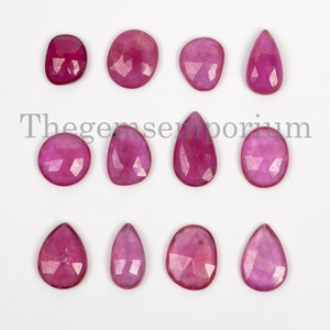 Ruby Rose Cut, Ruby Polki Stone, Ruby Rose cut Slices Cabochon, Rose cut, Ruby Cabochon ,Flat Cab Cabochon, Mix Size Ruby Loose Gemstone