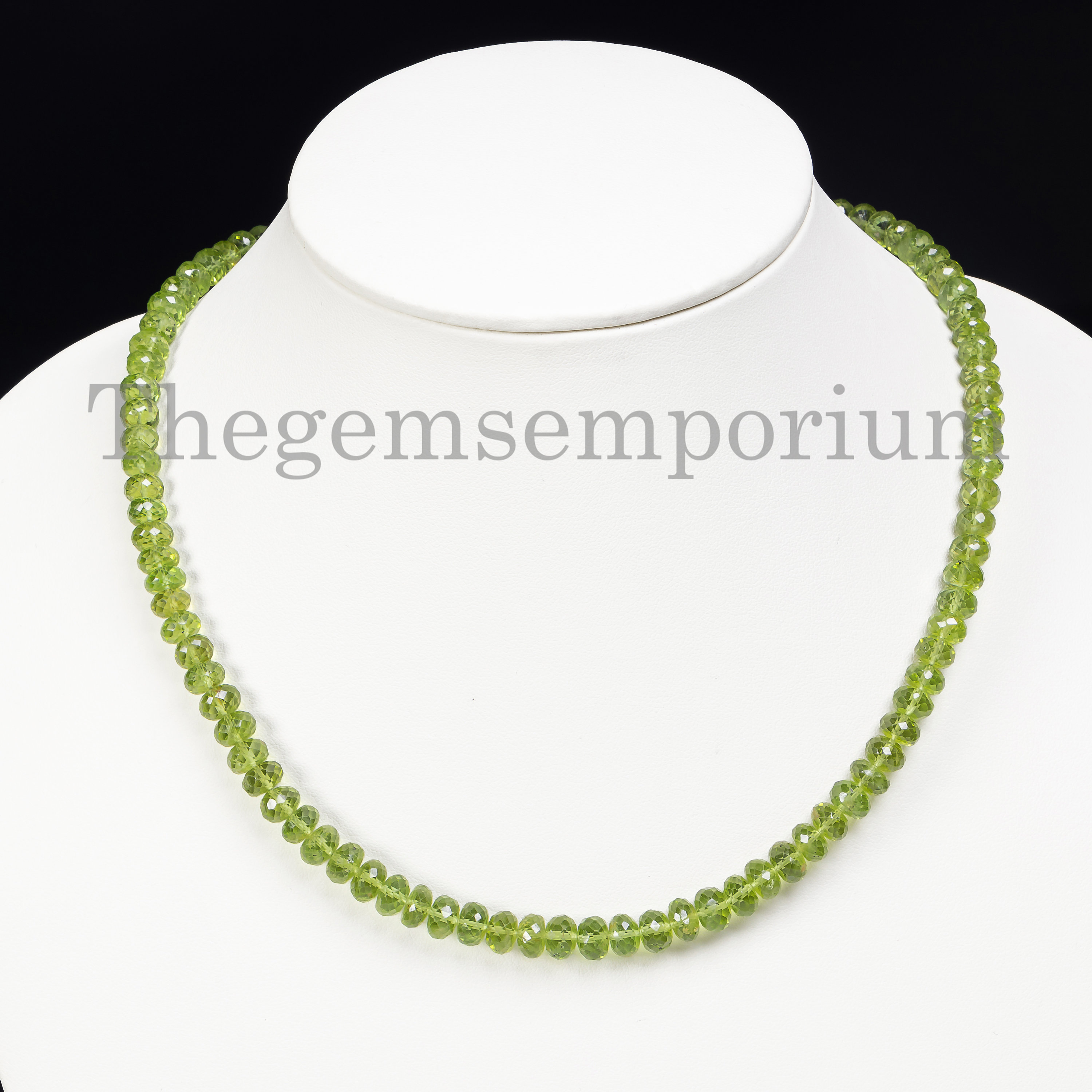 Collane Con Pietre Preziose Rondelle Sfaccettate Peridoto Verde - Foto 8