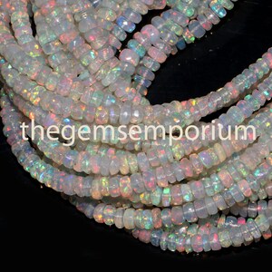 Ethiopian Opal Faceted Rondelle Beads,Ethiopian Opal Rondelle Beads,Opal (3.75-5.50mm)Beads,Natural Opal Faceted Beads,Ethiopian Opal Beads
