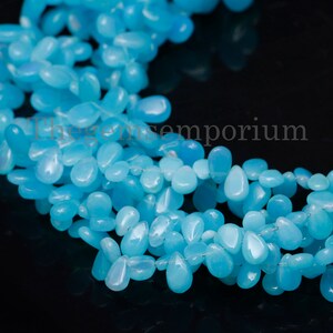 Paraiba Opal Smooth Pear Shape Gemstone Beads,  4x6-8x11.5mm Paraiba Opal  Beads, Paraiba Opal Pear Beads, Paraiba Opal Plain Beads,