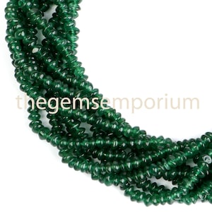 4-5MM Green Aventurine Plain Rondelle, Smooth Rondelle Gemstone Beads, Green Aventurine Gemstone Beads, Gemstone for Jewelry Making