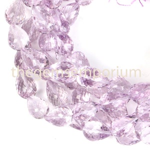 Pink Amethyst Faceted Drops Gemstone Beads, Amethyst Straight Drill Gemstone Beads, AAA Quality, Natural Gemstone