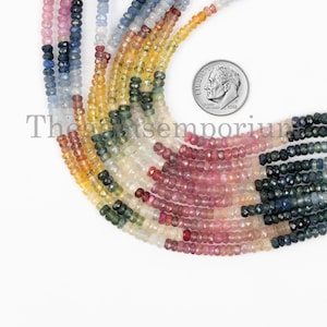 3-3.5 mm Multi Sapphire Rondelle Beads, Multi Sapphire Beads, Multi Sapphire Faceted Beads, Multi Sapphire Wholesale Beads,Sapphire Gemstone
