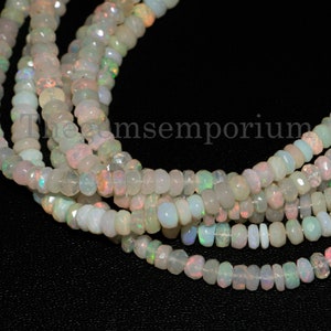 Ethiopian Opal Faceted Rondelle Beads, Ethiopian Opal Rondelle Beads, Opal Faceted Beads, Ethiopian Opal Beads, Opal Beads