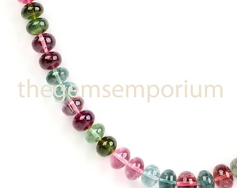 Multi Tourmaline 7-10mm Necklace , Tourmaline Smooth Rondelle,  Tourmaline Necklace, Gemstone Necklace, Women Necklace, Valentine Gift