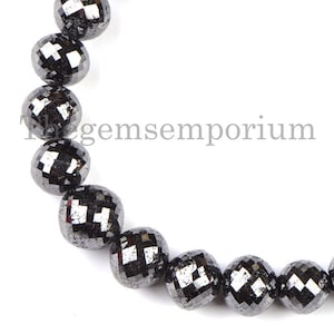 Top Quality Black Diamond 8-11mm Rondelle Beads, Black Diamond Beads, Diamond Beads, Natural Diamond Beads, Black Diamond Rondelle Necklace