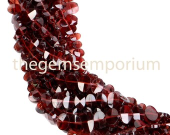 Faceted Garnet Oval Gemstone Beads, Loose Beads 38cm Strand