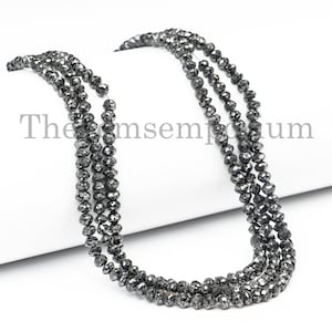 2-3.5mm Diamond Beads, Black Diamond Beads, Diamond Beads Strand, Black Diamond Necklace Beads, Loose Beads