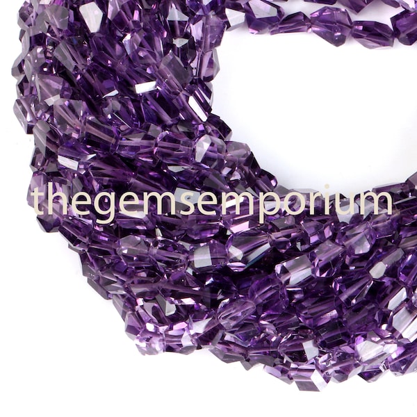 Amethyst faceted nugget shape Beads, Amethyst faceted Beads, Amethyst nugget shape Beads, Amethyst Beads, Amethyst