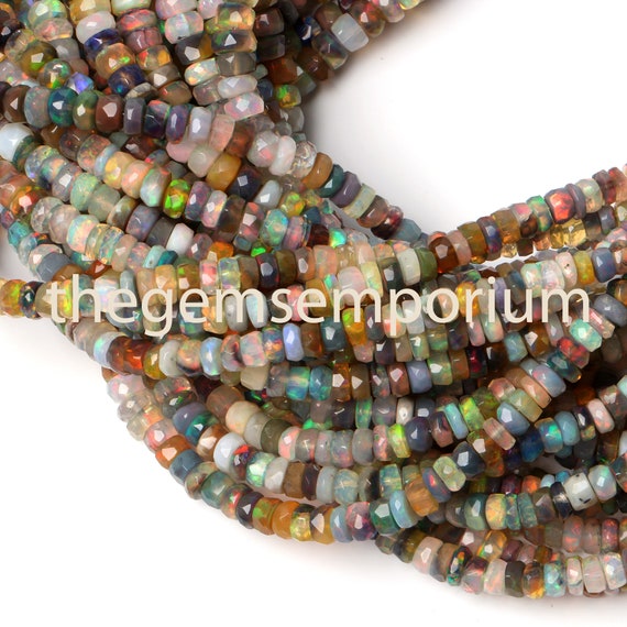 Opal Rondelle Beads Smooth Ethiopian Opal Beads Ethiopian Opal Beads Fire Welo Opal Beads 3.5-6mm Opal Plain Rondelle Beads