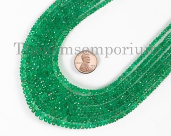 Top Quality 7 Lines Colombian Emerald Necklace, Emerald Faceted Rondelle Necklace, Green Emerald Necklace Set, 2.5-5 mm Beautiful Necklace