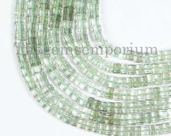 Faceted Green Aventurine Bolt Beads, 4mm Gemstone Jewelry Making