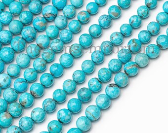 Beautful 10mm Natural Blue Turquose Round Gemstone Beads Pendant