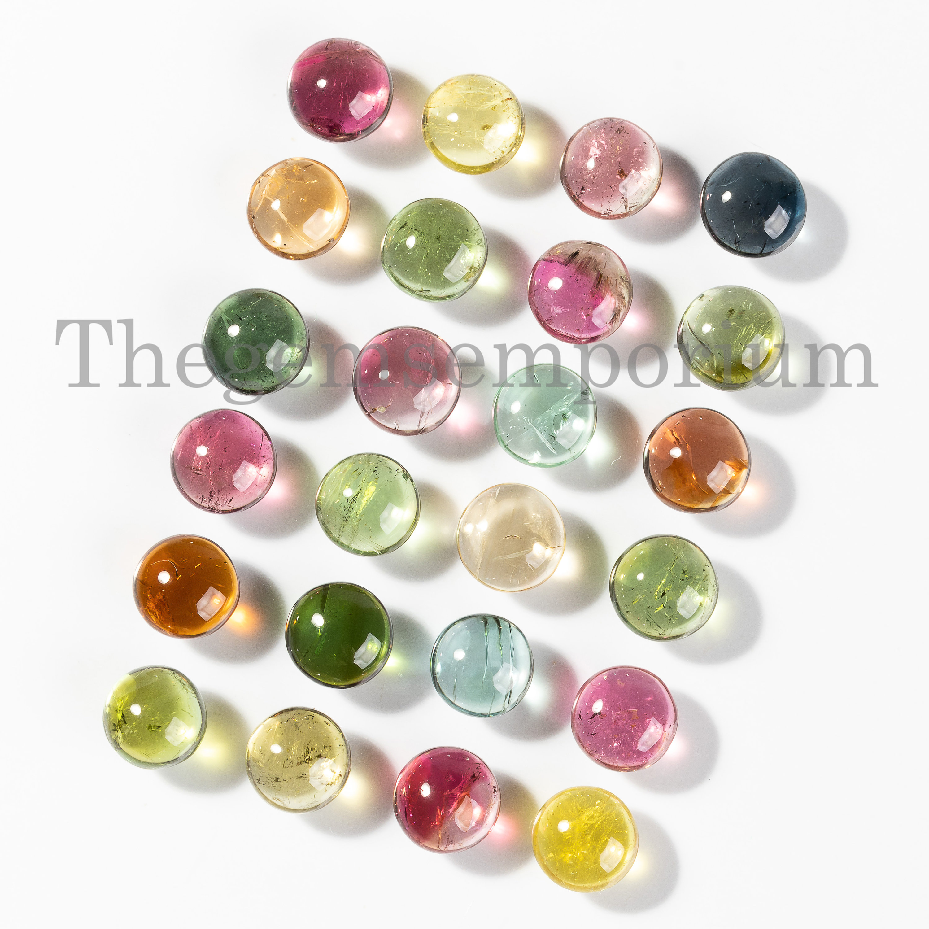 5 Pc AAA Calidad Multi Turmalina 6mm Cabujón Redondo, Piedra Preciosa Suelta, Cabinas Multi Turmalina, Cabina Turmalina Lisa, Cabinas Turmalina Caboch