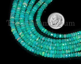 4-6mm Light Blue Opal Faceted Rondelle Beads, Blue Opal Rondelles, Opal Faceted Beads, Blue Opal Beads, Opal Beads,Loose Opal Jewelry Making