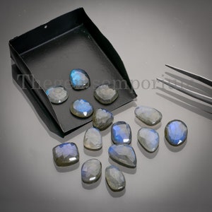 Blue Fire Labradorite Rose cut, Labradorite Rose cut Slices, Labradorite Polki, Faceted Cabochon,Rose cut, Labradorite Cabochon,Faceted Cabs