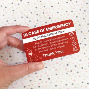 Pet Emergency Contact Card | Medical Card | Wallet & Purse Insert | Gift for Pet Owner, Stocking Filler, Birthday Present