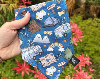 Camping Adventure Dog Bandana for Outdoorsy Pups: Easy Slip Over the Collar