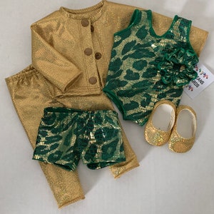 18&quot; Doll Complete 6 Piece Dance Gymnastics Leotard Outfit Set to Fit American Girl Dolls or Other 18&quot; Dolls