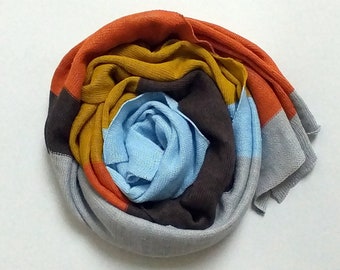 Blancet scarves, Lightweight women's eco friendly linen scarf