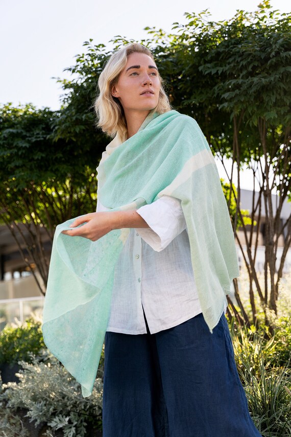 Elegant Woman Scarf Shawl for Wedding Extra Big Linen Scarf Wrap