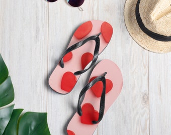 Flip flops for women/girls with little hearts