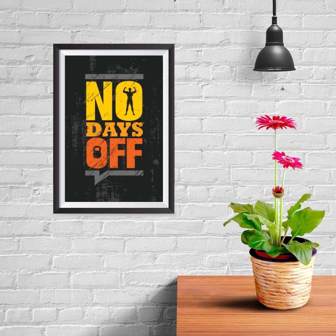 No Days off - Gym Poster Quote Motivational Fitness Inspiration Mental ...