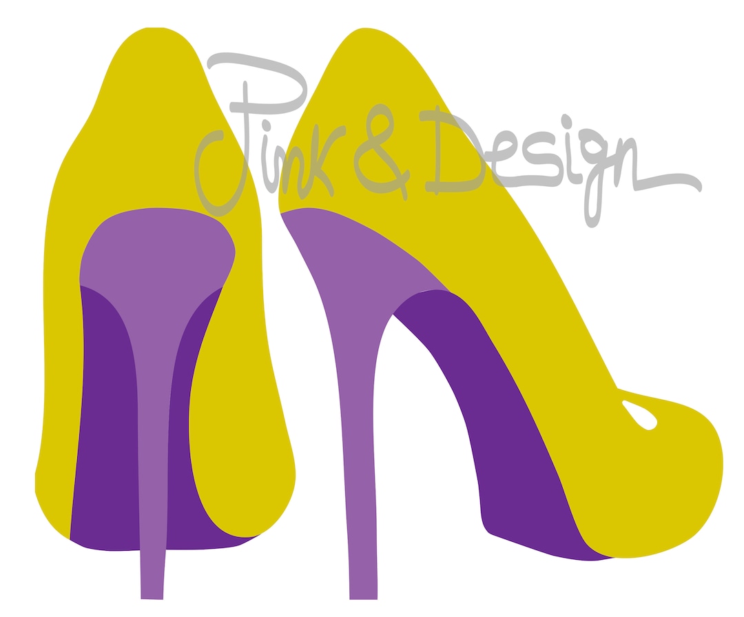 High Heels Svg, Png,jpg File, Purple and Gold Vector Files, Stiletto