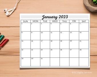 Monthly Planner, 18 printable pages from January 2023 - June 2024 | 11 x 8.5 inches, Horizontal Pages | Printable Planner PP-001