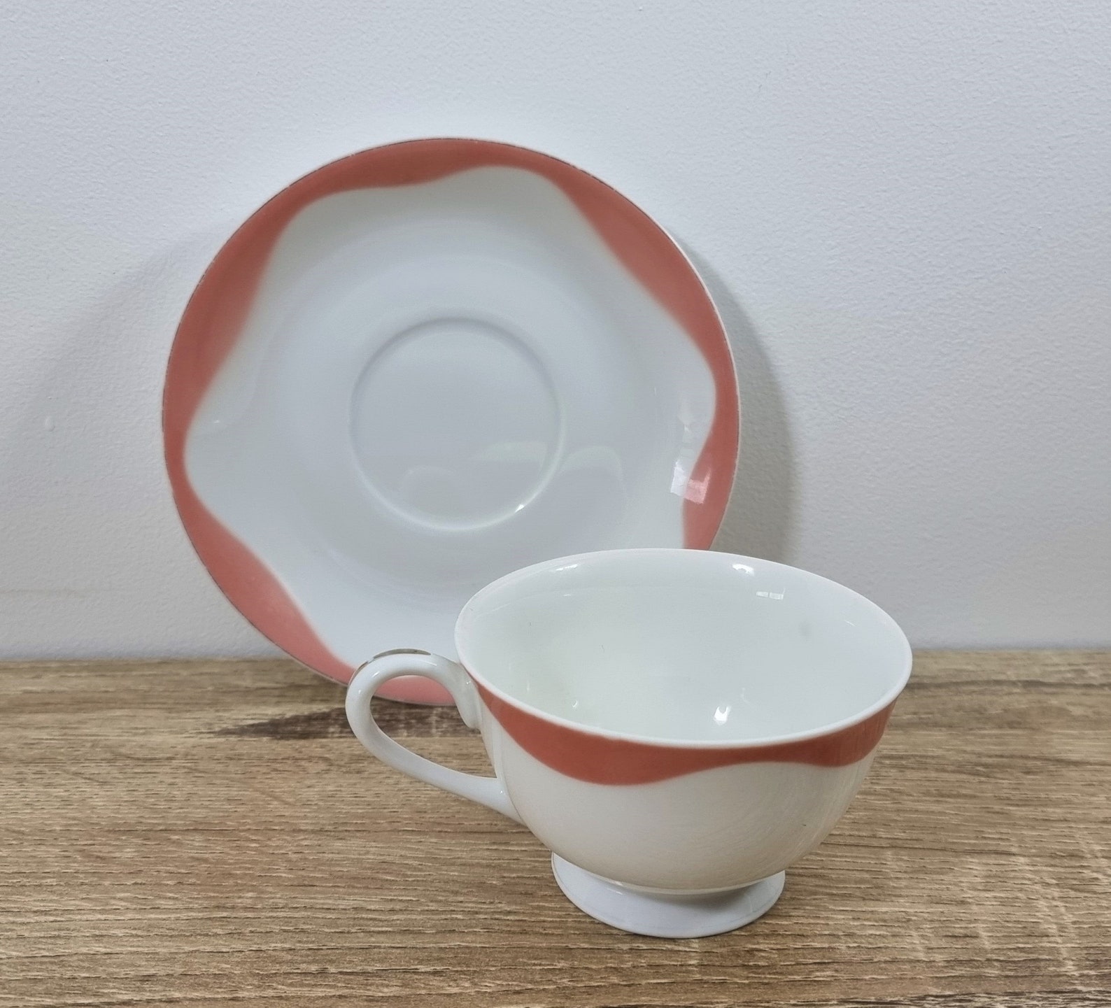 1960s Sango Japanese Tea Cup Saucer Set Pink Coral Orange Etsy Ireland