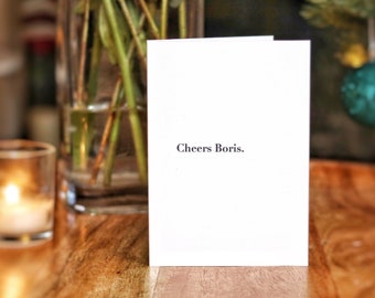 Cheers Boris Johnson 2020 Christmas Card