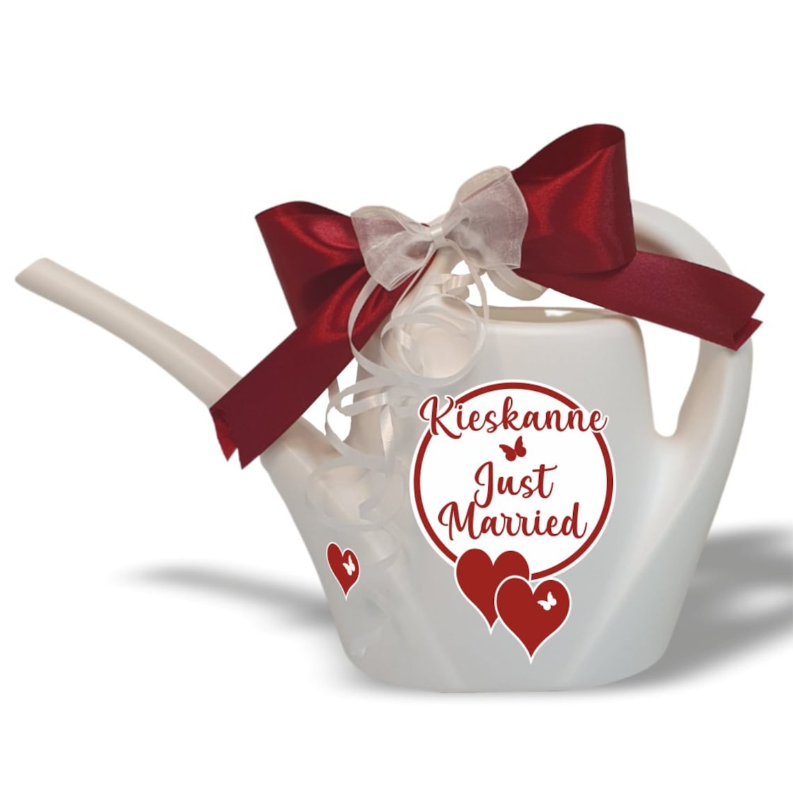 Geldgeschenk Kieskanne zur Hochzeit just married Etsy.de