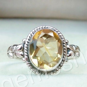 Natural Citrine Ring Cocktail Ring 925 Silver Ring Handmade Ring November Birthstone Ring Dainty Minimalist Ring Boho Ring Engagement Ring