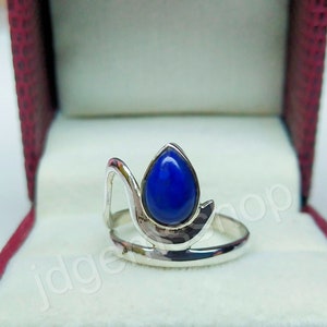 Natural Lapis Lazuli Silver Ring, Lapis Lazuli Ring, Lapis Ring, Blue Lapis Ring, Lapis Lazuli Jewelry, Handmade Silver Ring JR69