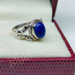Natural Lapis Lazuli Silver Ring, Lapis Lazuli Ring, Lapis Ring, Blue Lapis Ring, Lapis Lazuli Jewelry, Handmade Silver Ring   JR79