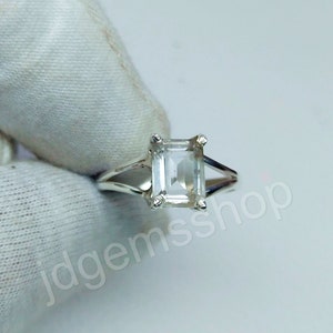 Clear Crystal Quartz Ring, 925 Sterling Silver Ring,Natural Clear Crystal Ring,April Birthstone,Clear Crystal Ring,Rock Crystal Ring , JR115